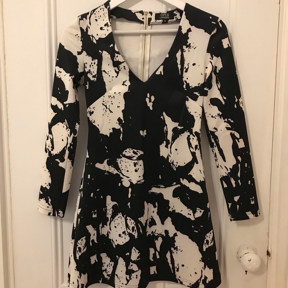 Black and white mini dress